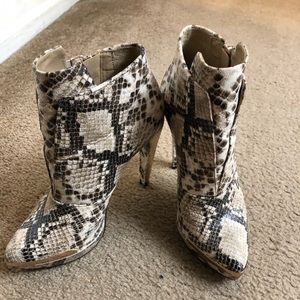 Herve Leger Snakeskin Booties size 6